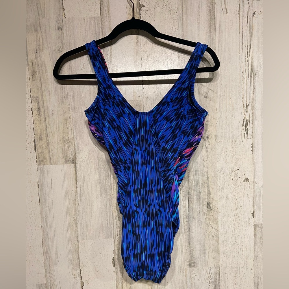 Miraclesuit Blue Pink Vesuvio Its A Wrap One-Piece Tummy Control Swimsuit 8 - Picture 6 of 10